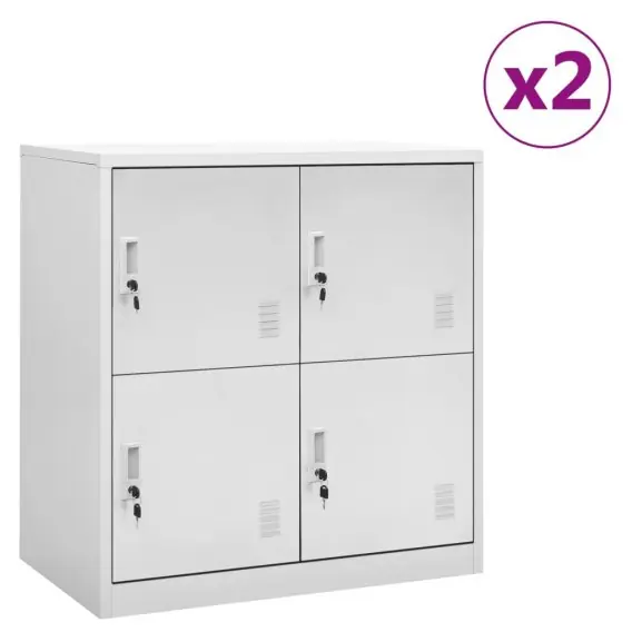 Super okazja Szafki zamykane, 2 szt., jasnoszare, 90x45x92,5 cm, stalowe Lumarko! - Hurtownia wielobranżowa Lumarko